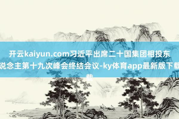 開云kaiyun.com習(xí)近平出席二十國集團相投東說念主第十九次峰會終結(jié)會議-ky體育app最新版下載